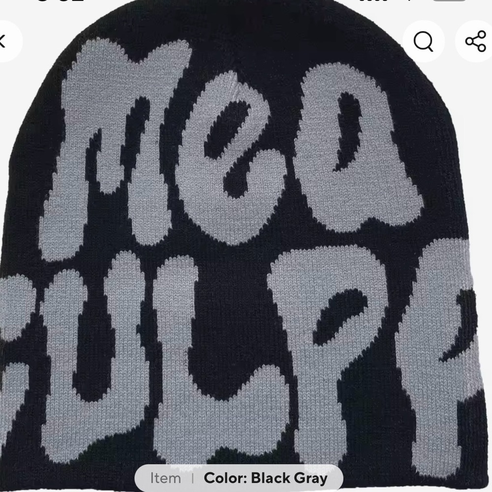 Y2K Knitted Hats Men's And Women's Jacquard Hats Street Hip-hop Rap Skull Cap.